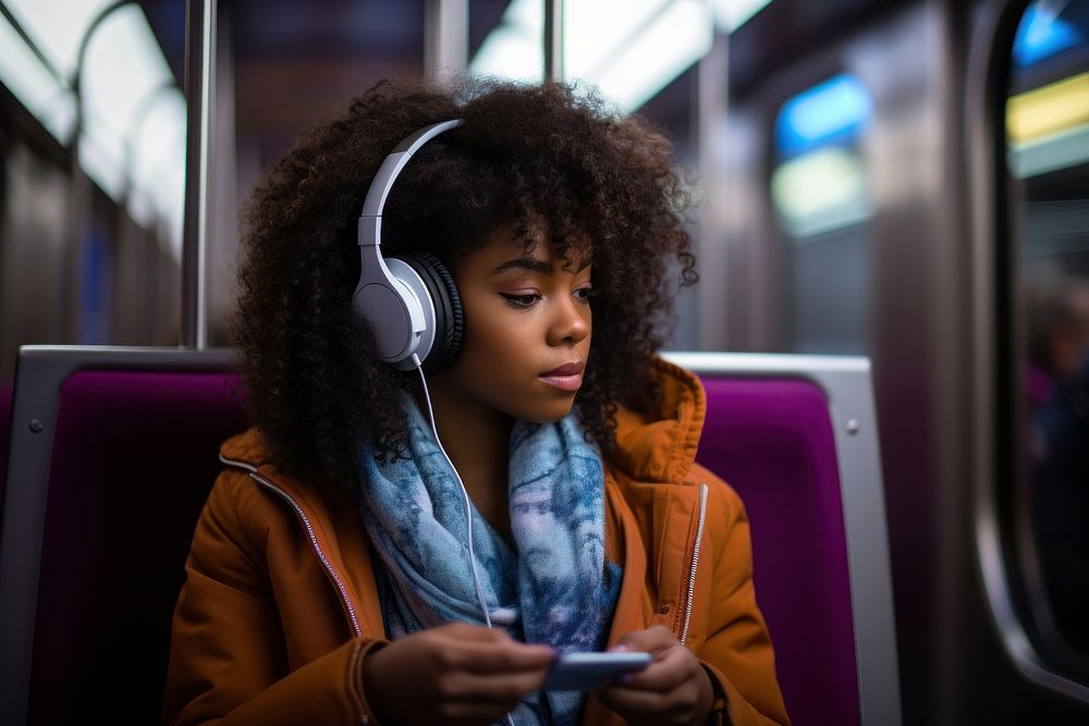 Subway headphones headset electronics. AI generated Image by rawpixel.
