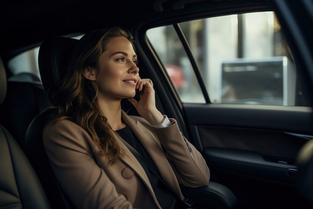 Telephone vehicle adult woman. AI generated Image by rawpixel.