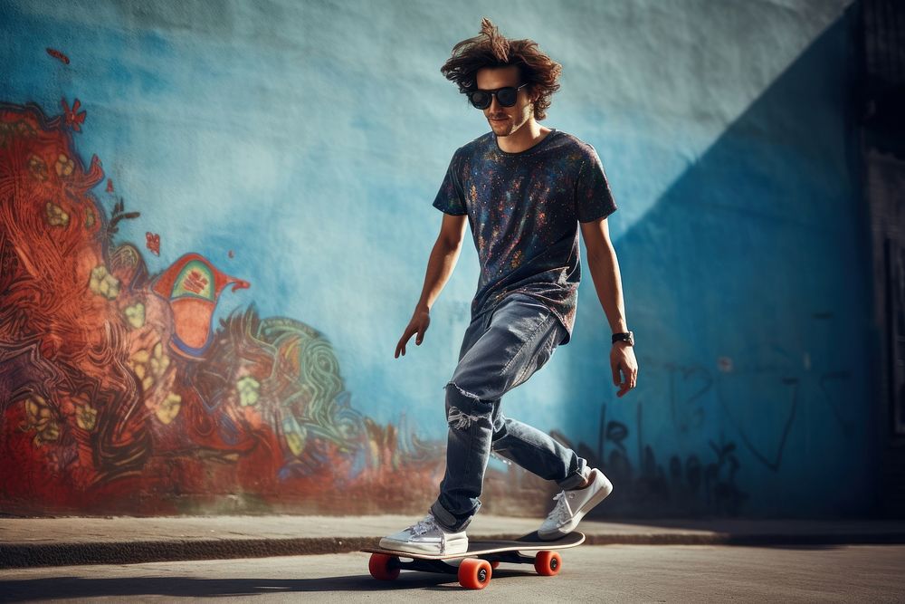 Skateboard footwear fashion street. AI generated Image by rawpixel.