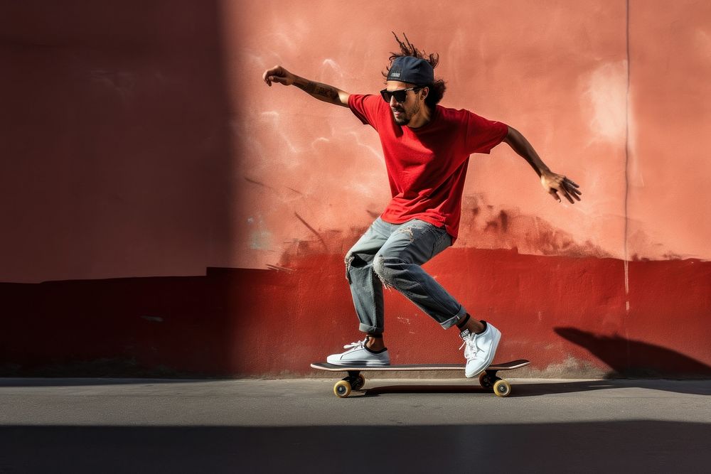 Skateboard street wall skateboarding. AI generated Image by rawpixel.