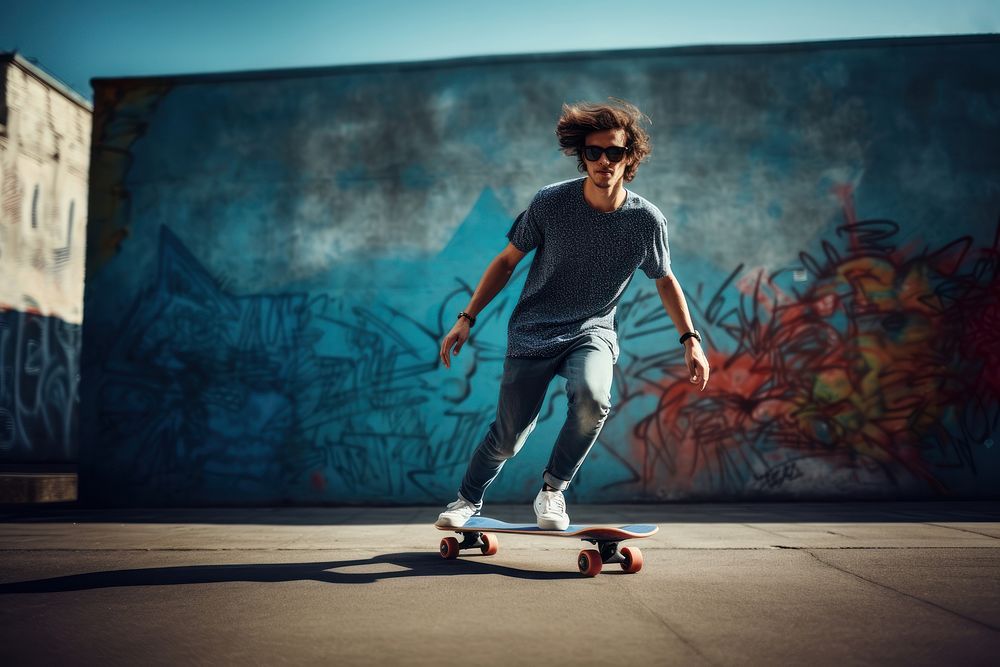 Skateboard fashion glasses street. 