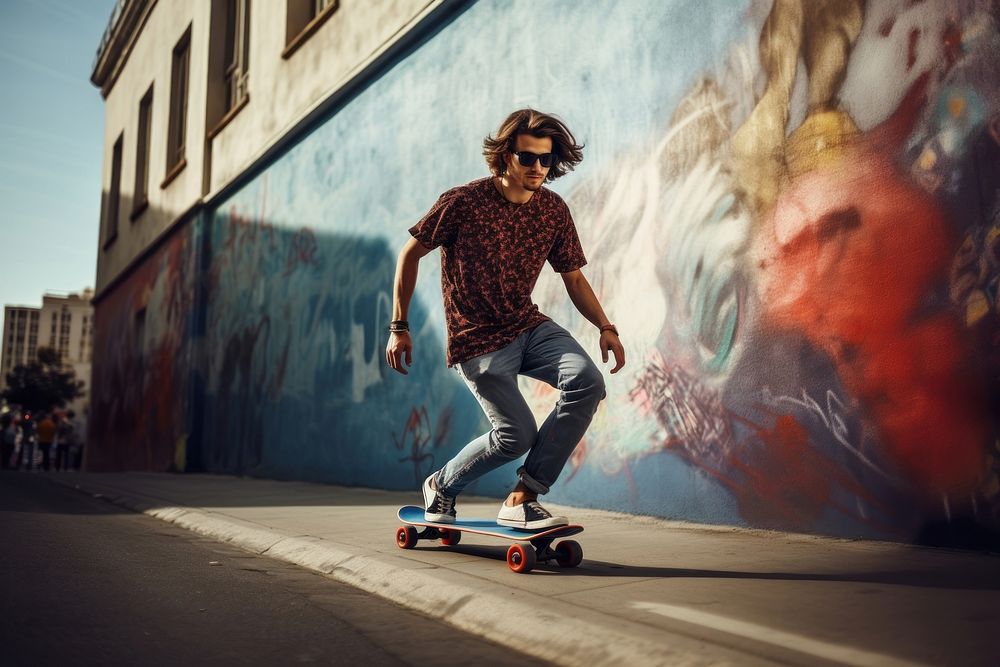 Skateboard fashion street adult. AI generated Image by rawpixel.
