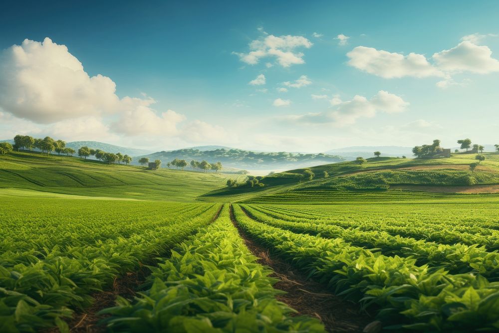 Agriculture landscape outdoors horizon. AI generated Image by rawpixel.