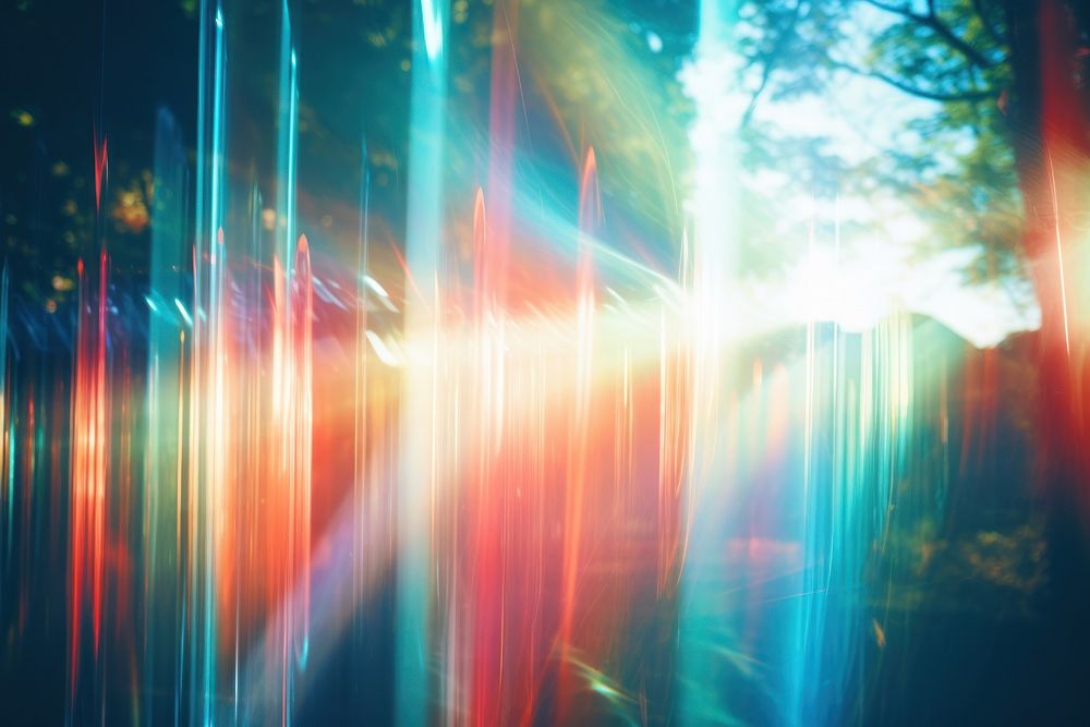 Rainbow streaks light sunlight outdoors. AI generated Image by rawpixel.