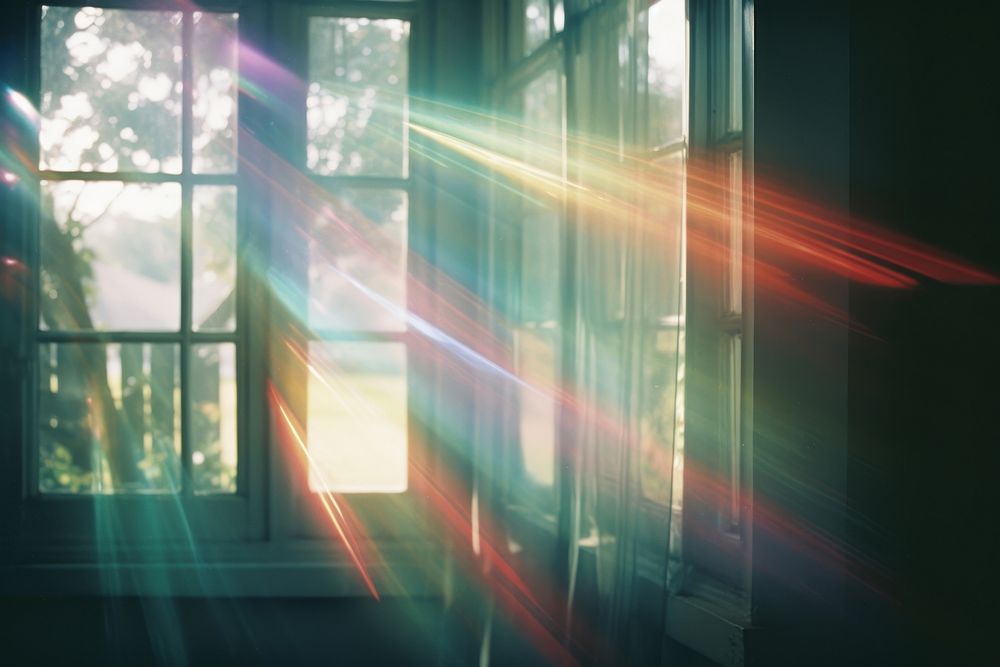 Rainbow streaks window light lighting. AI generated Image by rawpixel.