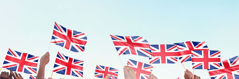 United Kingdom flag blue background
