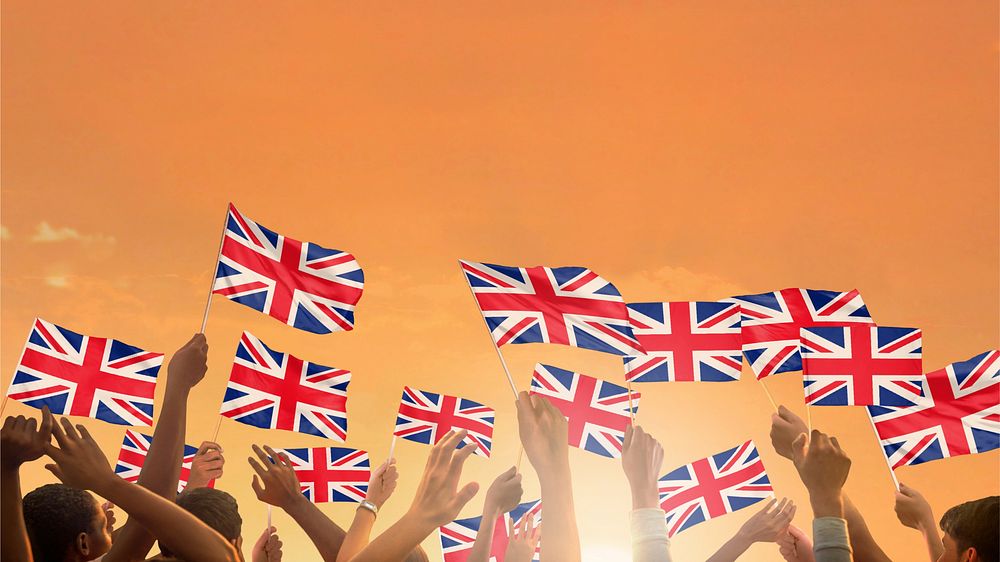 Union Jack orange background