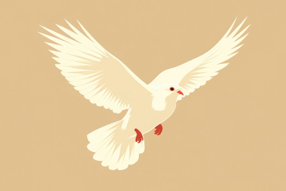 White pigeon flying wildlife animal bird. AI generated Image by rawpixel.