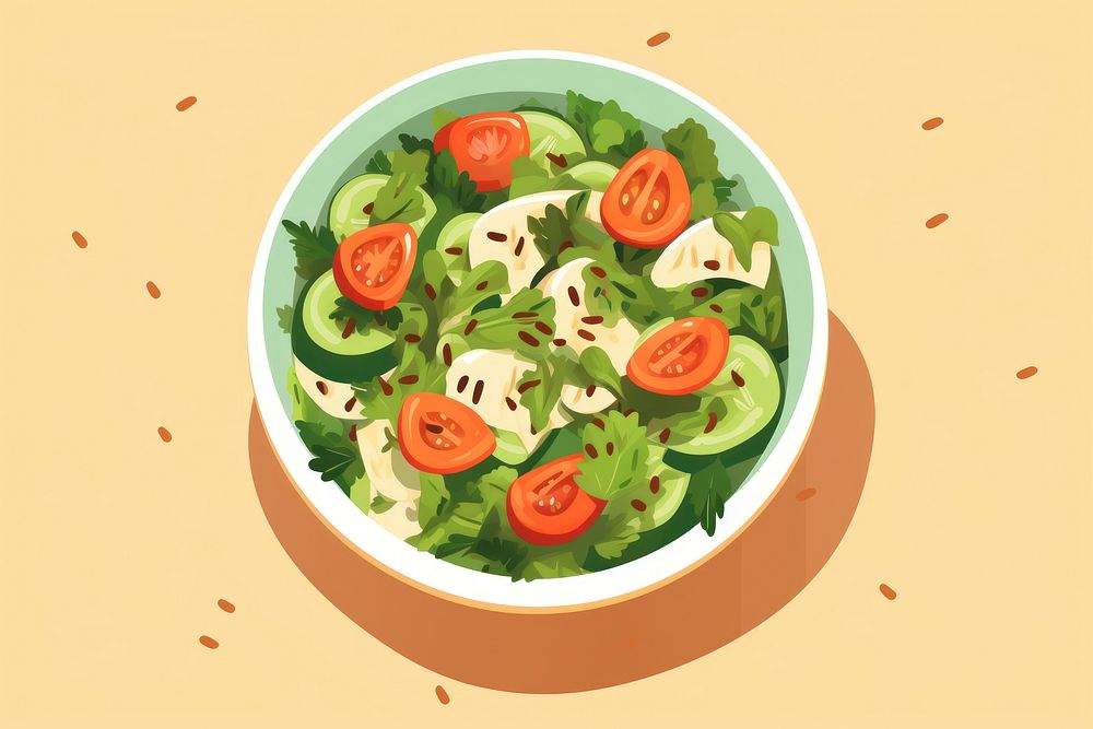 Food salad plate meal. AI generated Image by rawpixel.