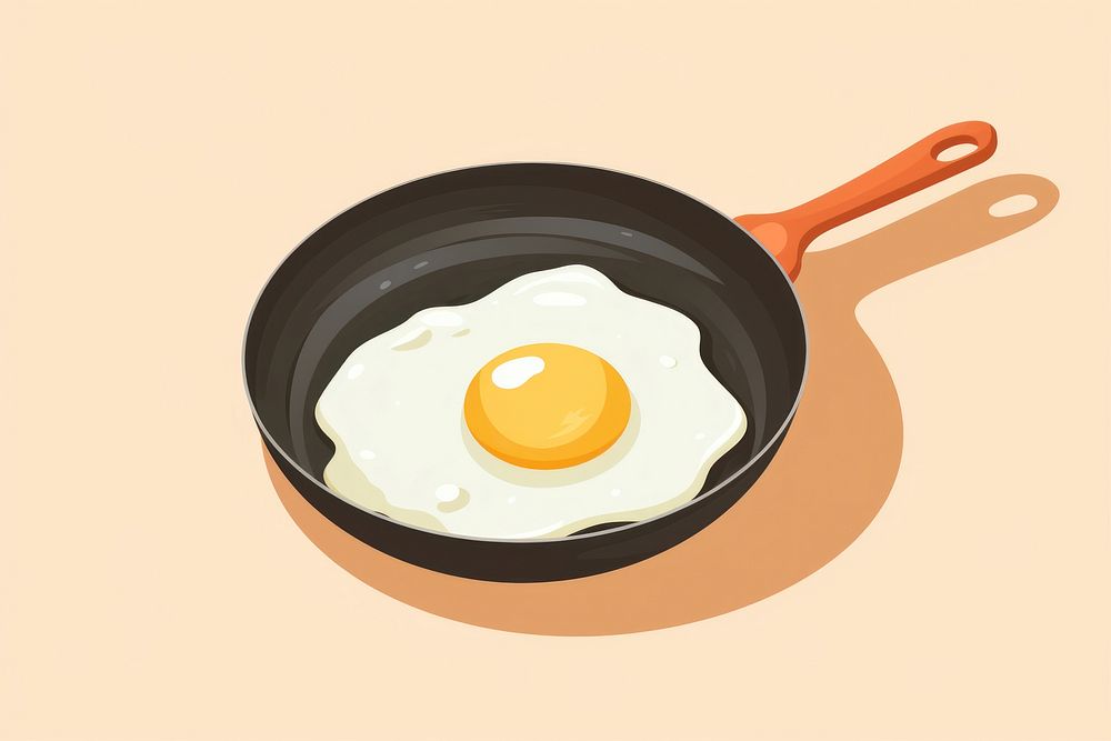 Egg fried food pan wok egg breakfast. AI generated Image by rawpixel.