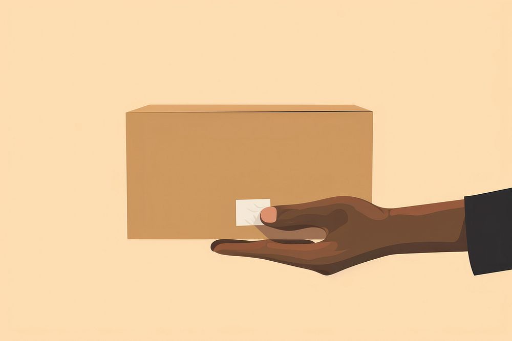 Hand holding cardboard box container appliance package. AI generated Image by rawpixel.