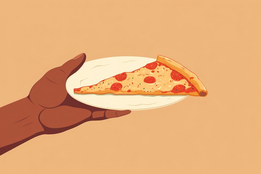 Pizza holding food hand. AI generated Image by rawpixel.
