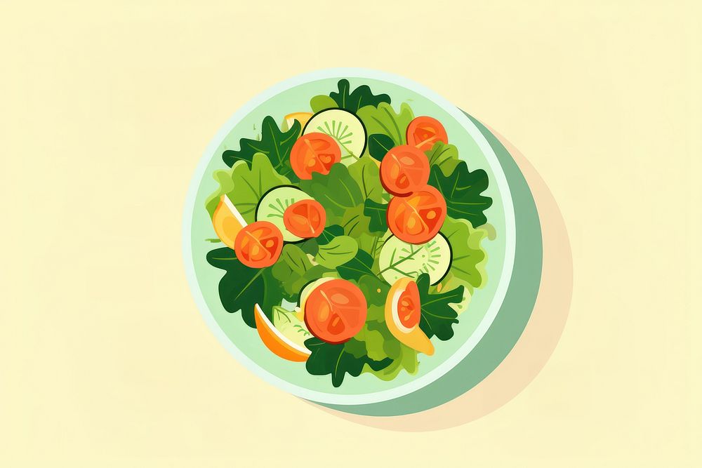Salad plate plant food. AI generated Image by rawpixel.