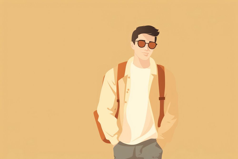 College student man glasses cartoon adult. AI generated Image by rawpixel.