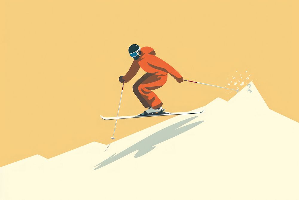 Man Skiing Jumping skier skiing recreation sports. AI generated Image by rawpixel.