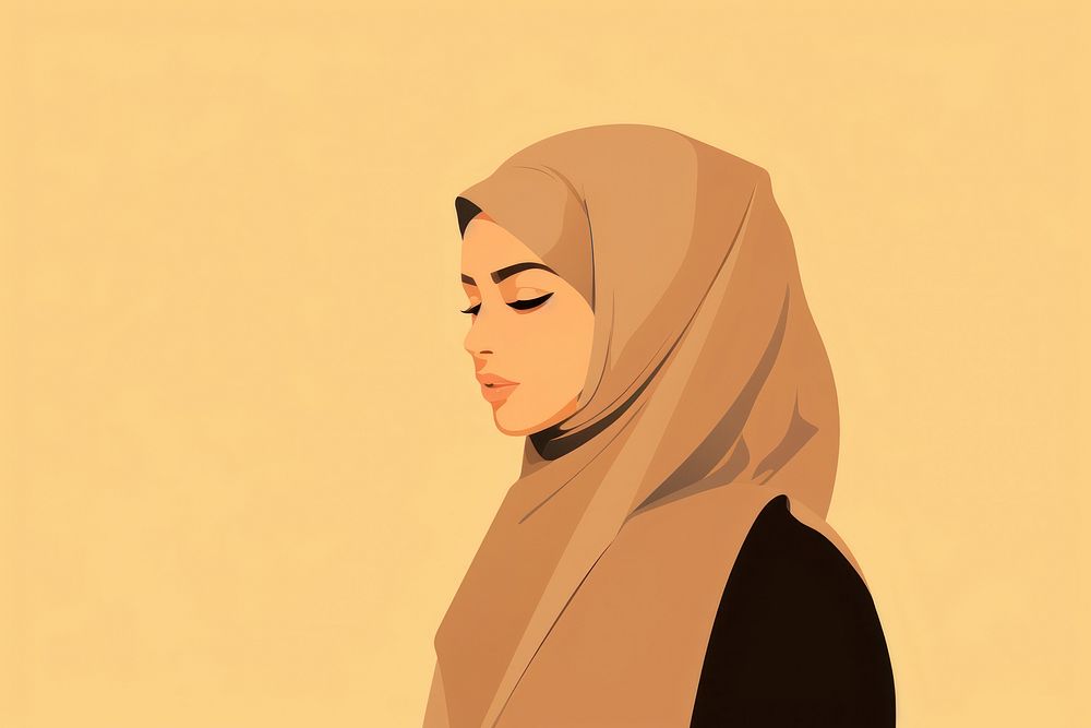 Muslim adult woman hijab creativity headscarf. 