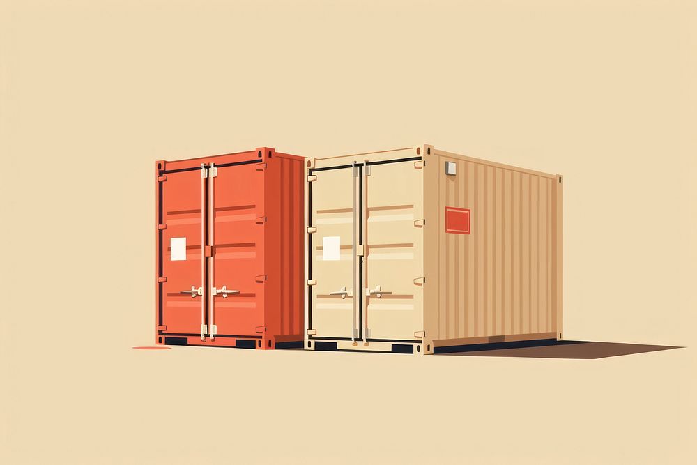 Shipping containers architecture delivering cardboard. AI generated Image by rawpixel.