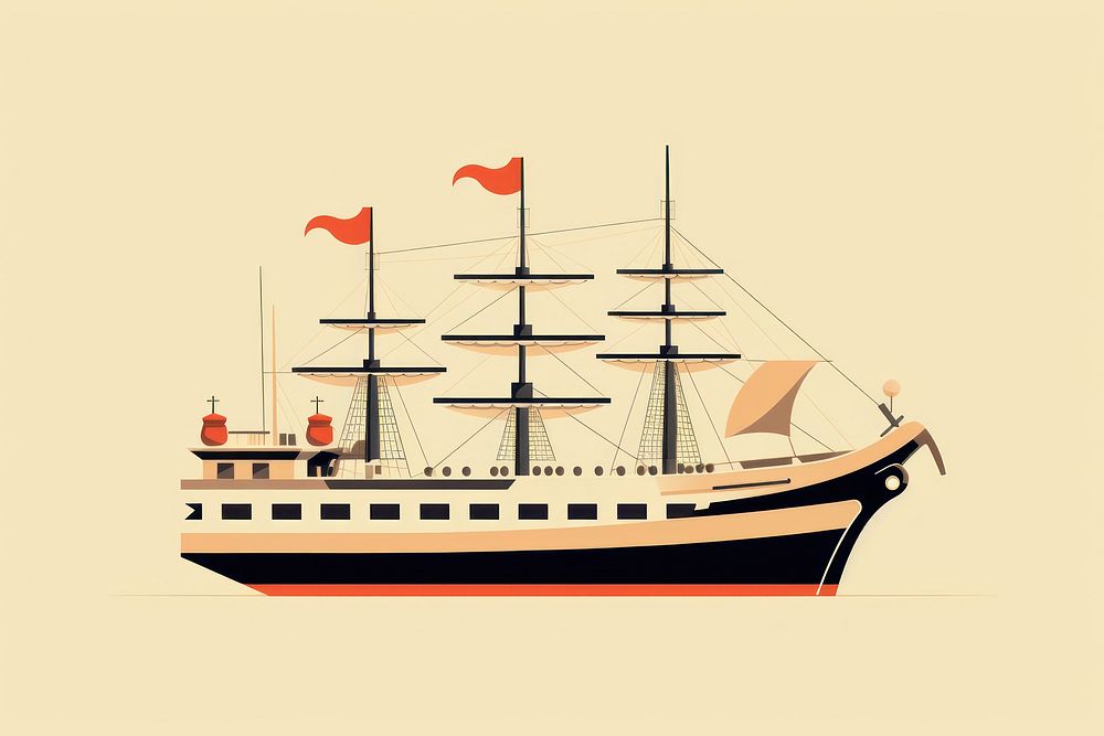 Ship watercraft sailboat vehicle. AI generated Image by rawpixel.