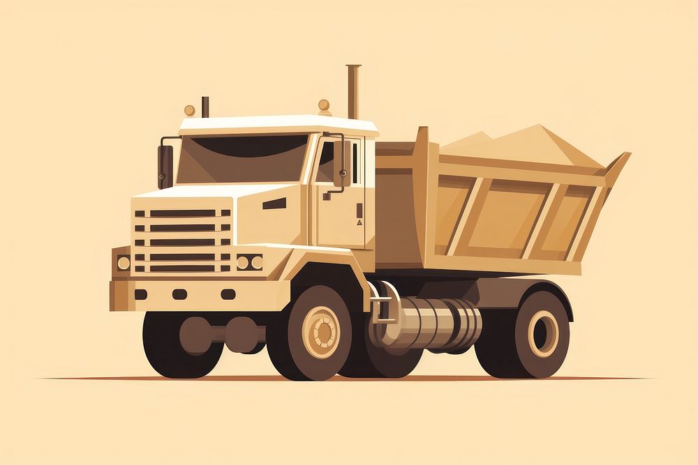 Dump truck vehicle transportation semi-truck.