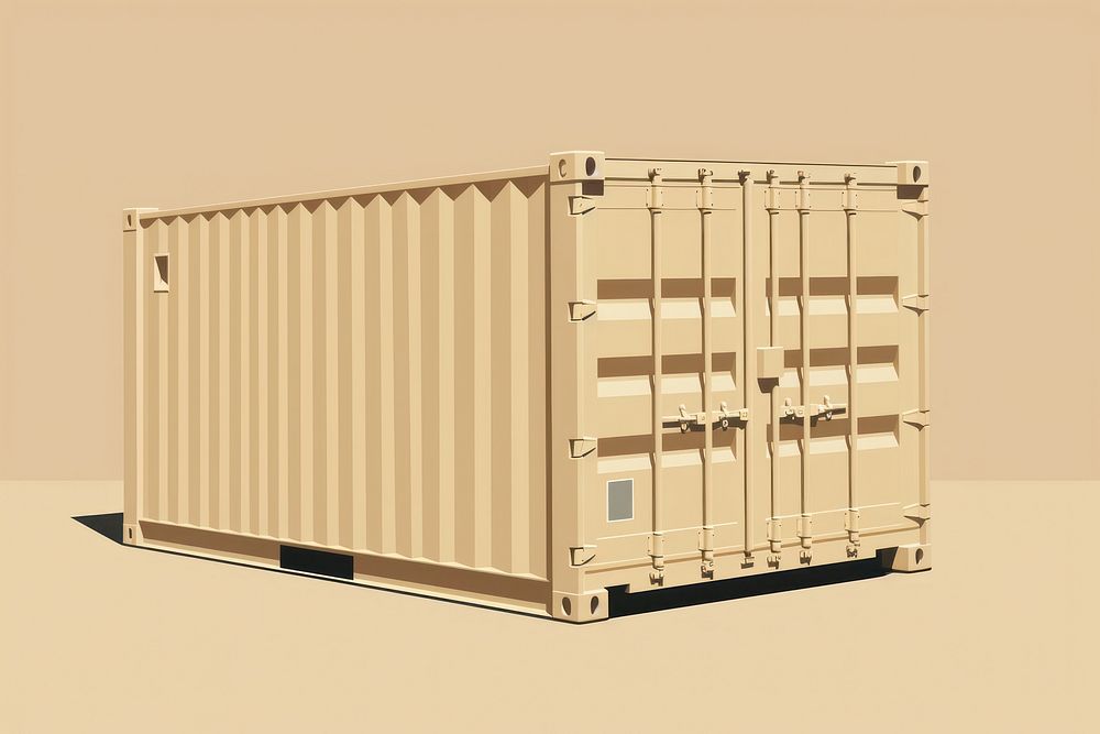 Shipping container architecture delivering cardboard. AI generated Image by rawpixel.