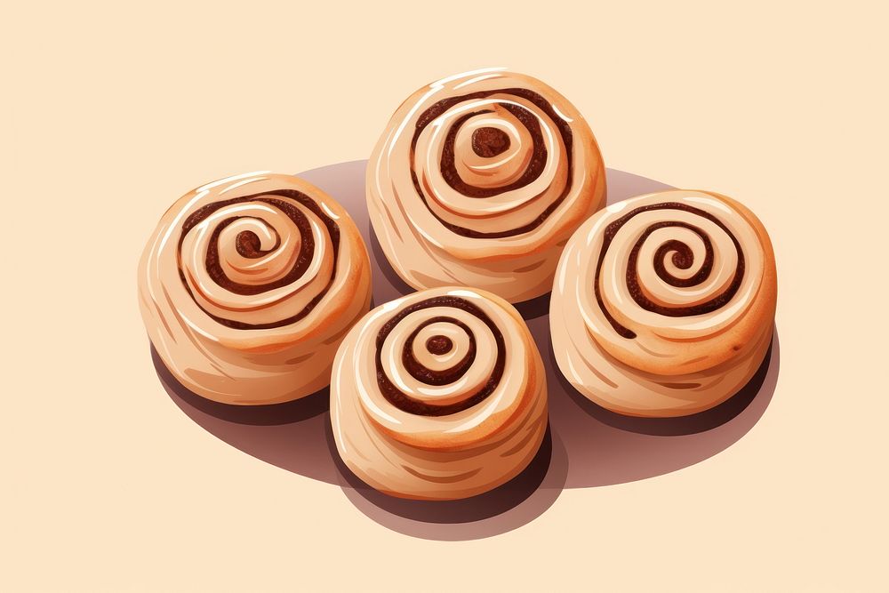 Cinnamon rolls food spiral dessert. AI generated Image by rawpixel.