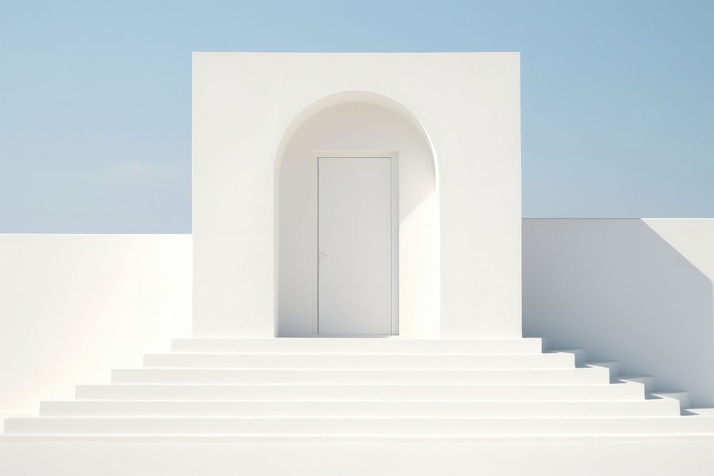 White door architecture staircase building. 