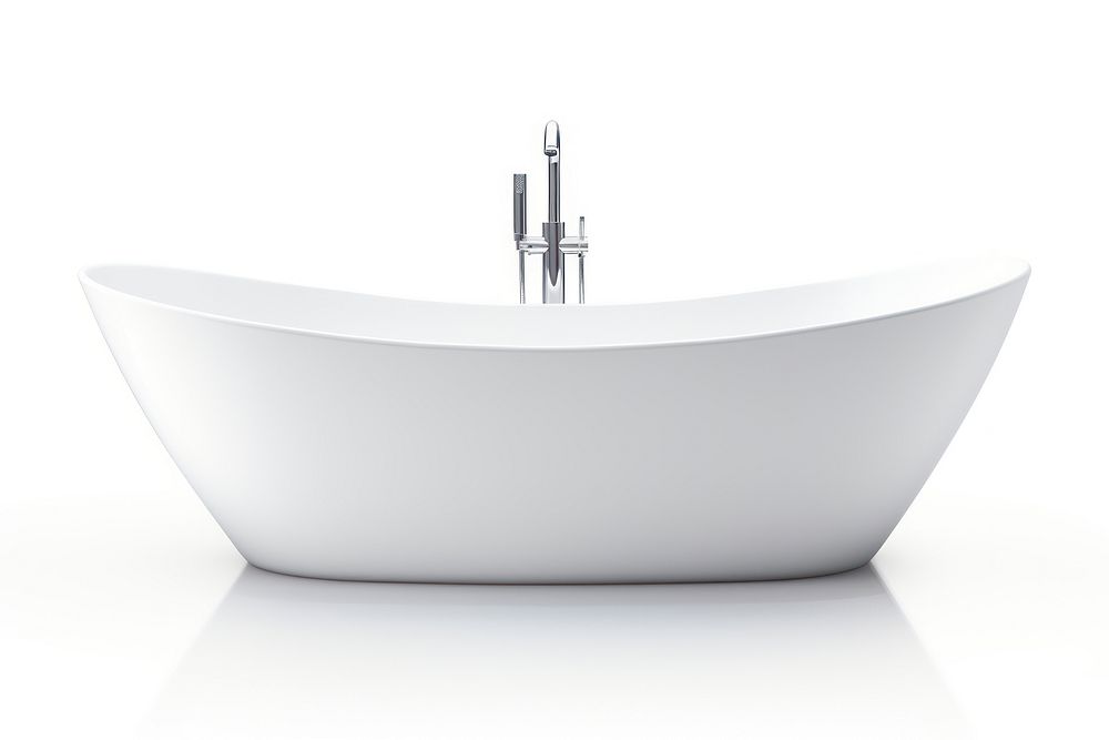 Modern clean ceramic bathtub jacuzzi white white background. AI generated Image by rawpixel.