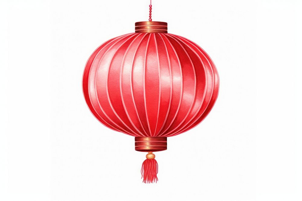 Hanging lantern chinese red white background celebration. AI generated Image by rawpixel.