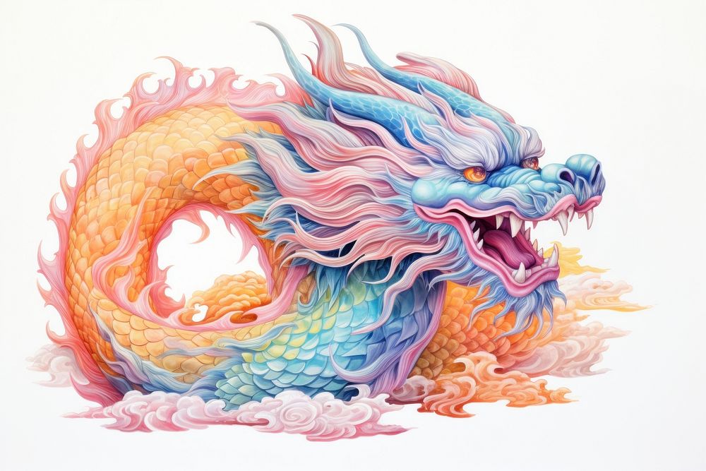 Chinese dragon drawing creativity cartoon. 