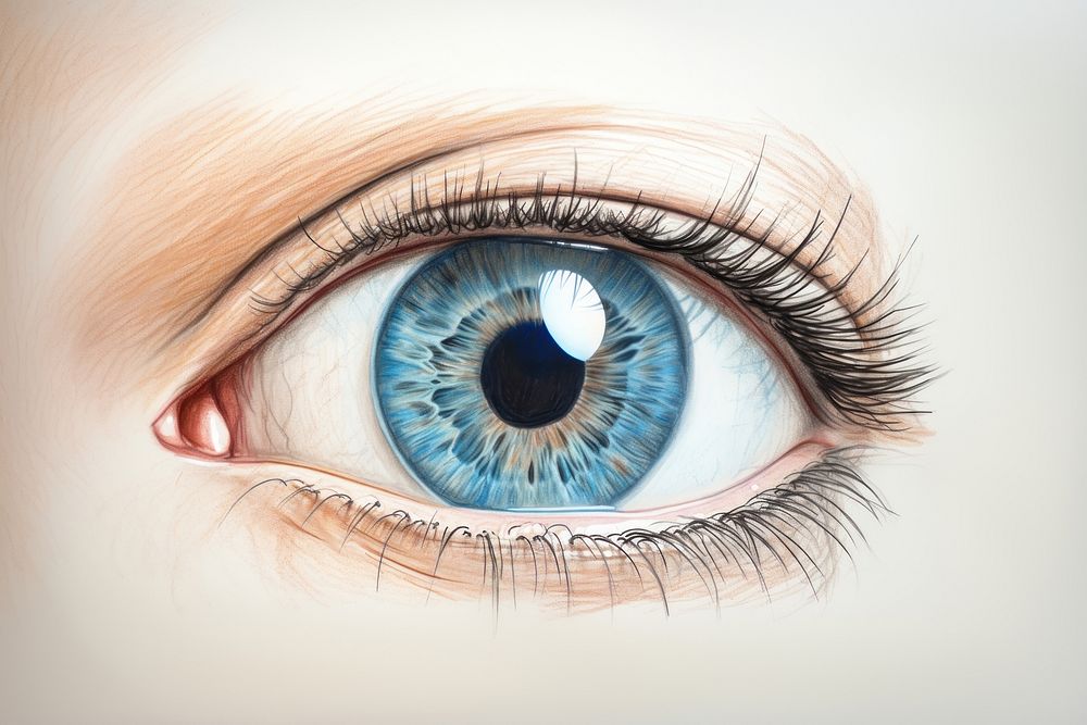 Eye drawing sketch skin. AI generated Image by rawpixel.