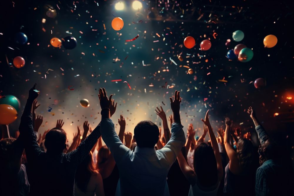 Nightlife confetti dancing light. AI generated Image by rawpixel.