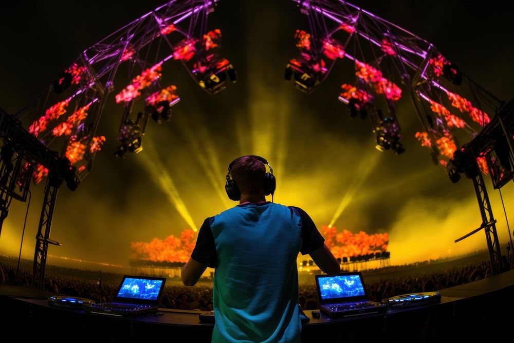 DJ performing concert adult stage. AI generated Image by rawpixel.