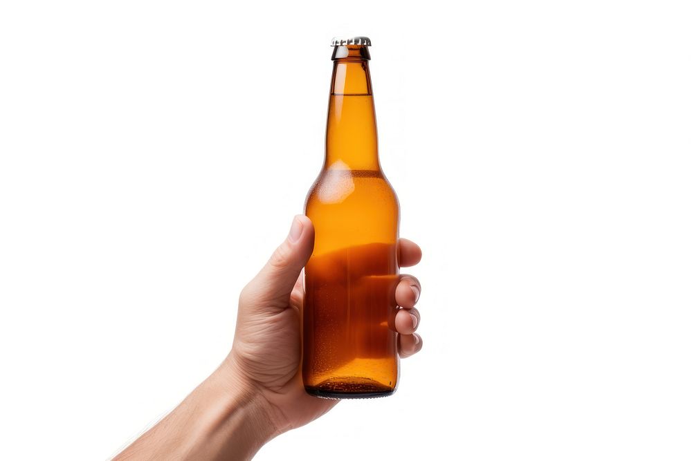 Glass beer holding bottle. AI generated Image by rawpixel.