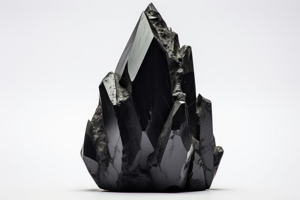 Black crystals mineral quartz rock. AI generated Image by rawpixel.