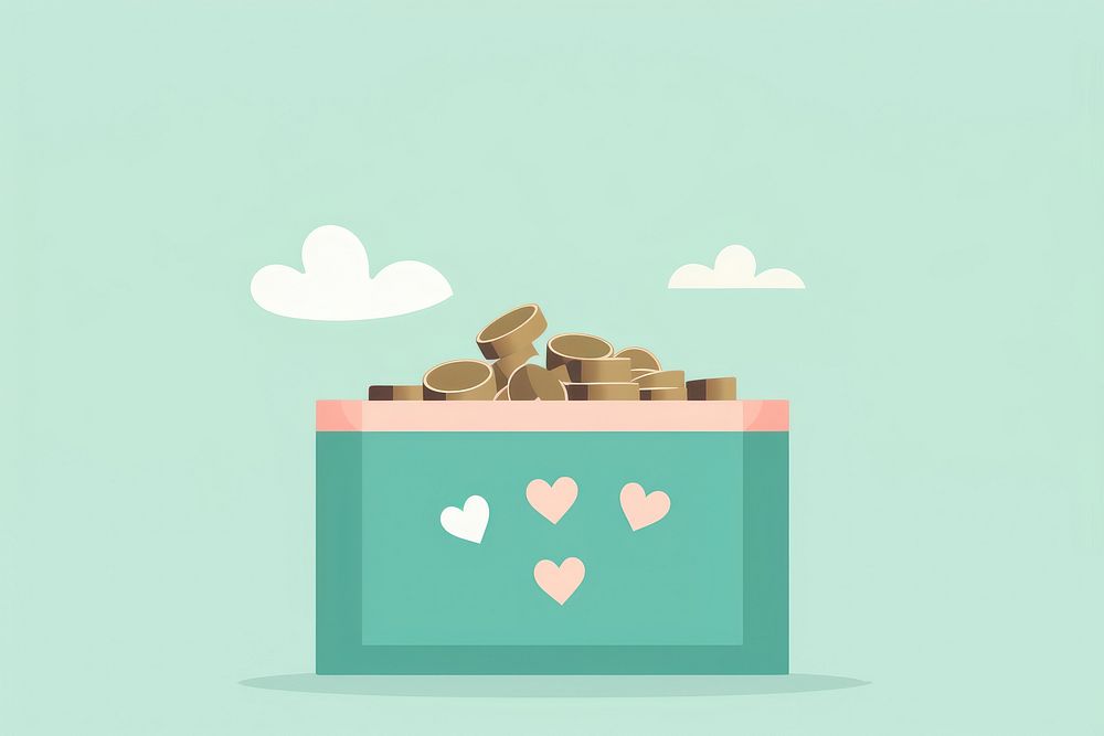 Donation box cartoon heart investment. AI generated Image by rawpixel.