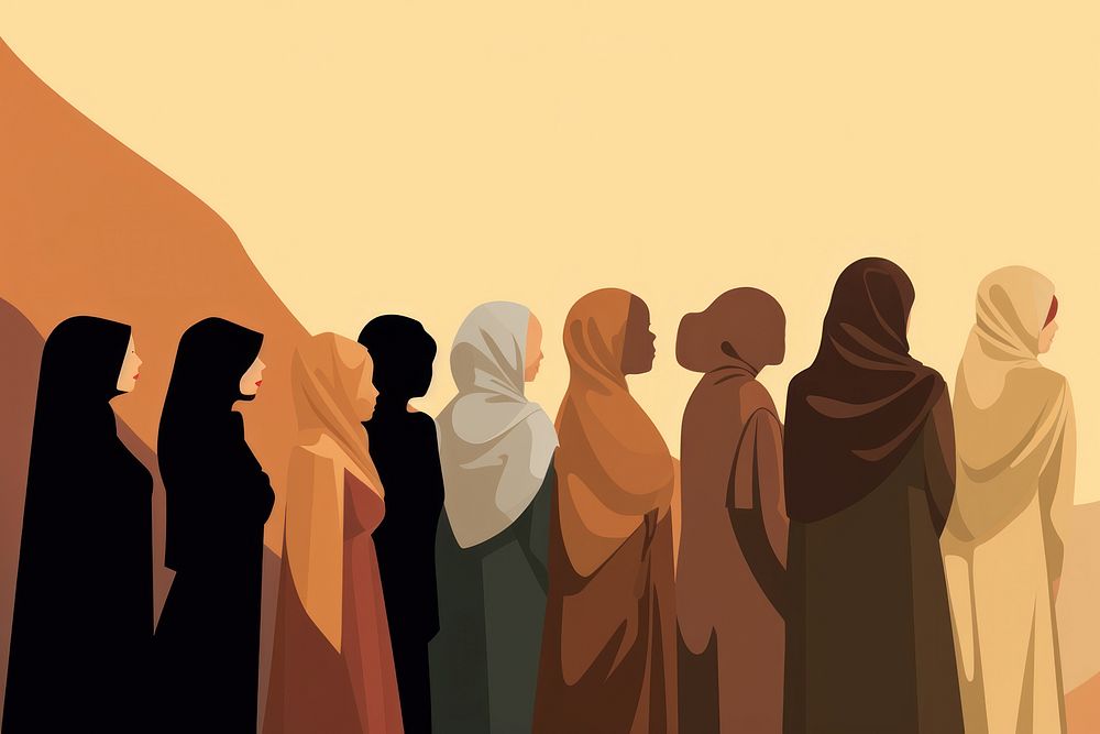 Diverse muslim people adult art togetherness. AI generated Image by rawpixel.