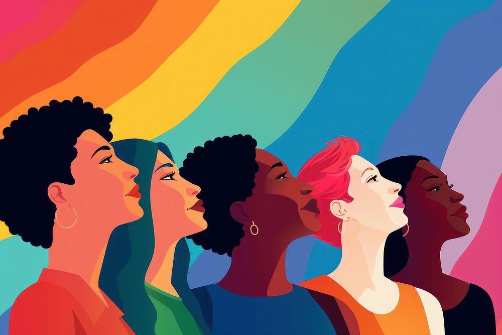 Diverse lgbtq people painting adult togetherness. AI generated Image by rawpixel.