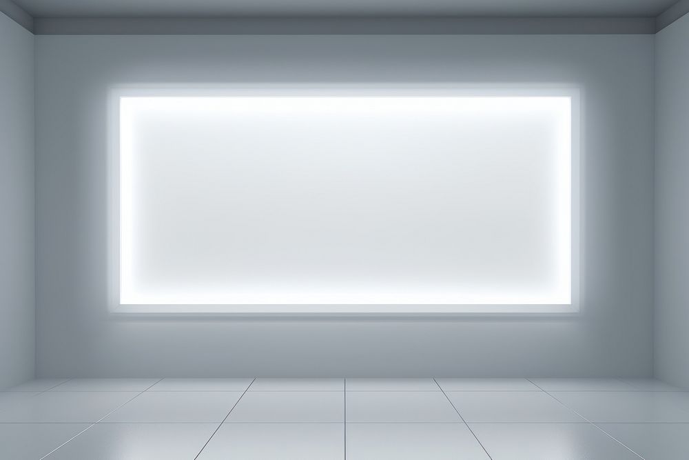 Screen white architecture illuminated. 