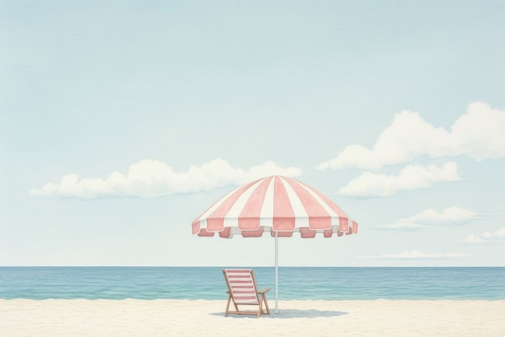 Beach umbrella outdoors summer. AI generated Image by rawpixel.