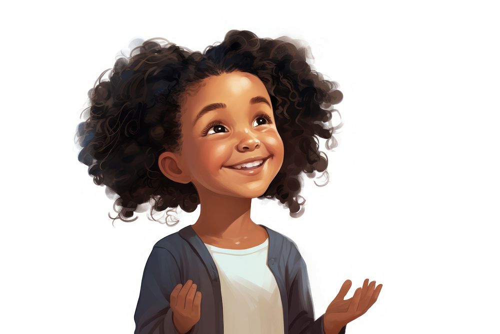 Smile black girl kid portrait. AI generated Image by rawpixel.