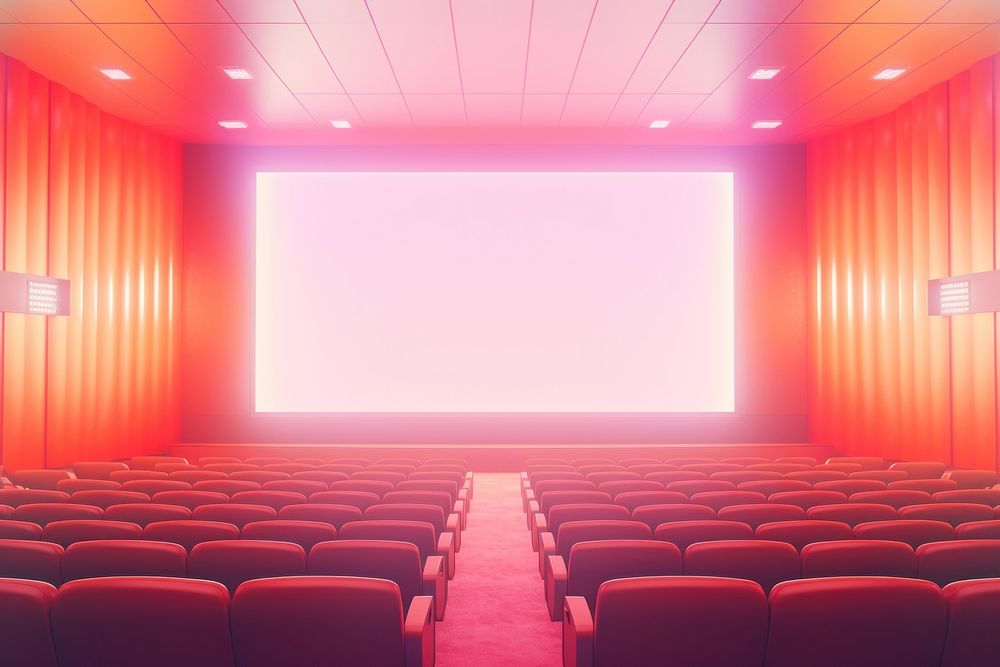 A minimal cinema auditorium red architecture. AI generated Image by rawpixel.