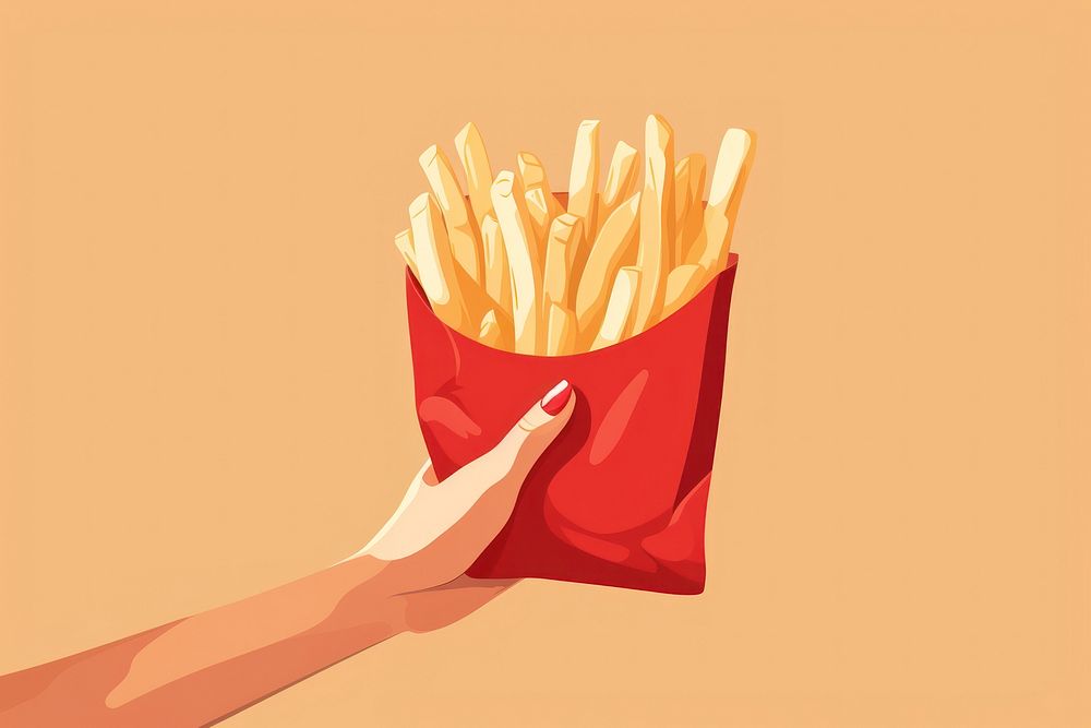 French fries holding paper food. AI generated Image by rawpixel.