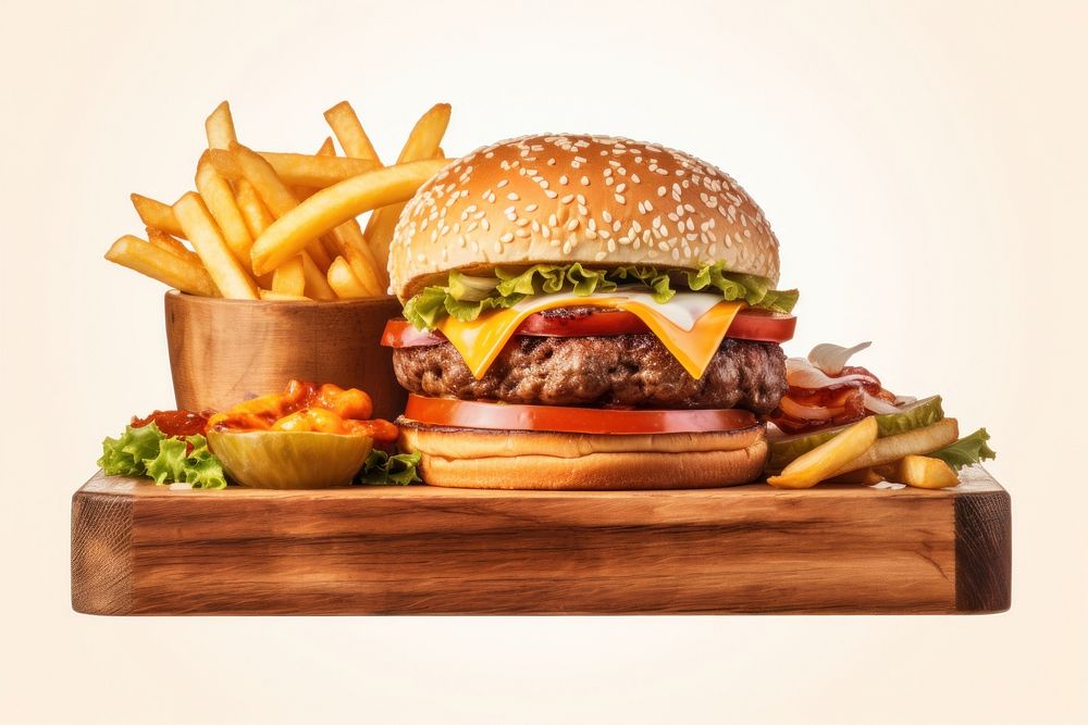 Hamburger cheese food condiment. AI generated Image by rawpixel.