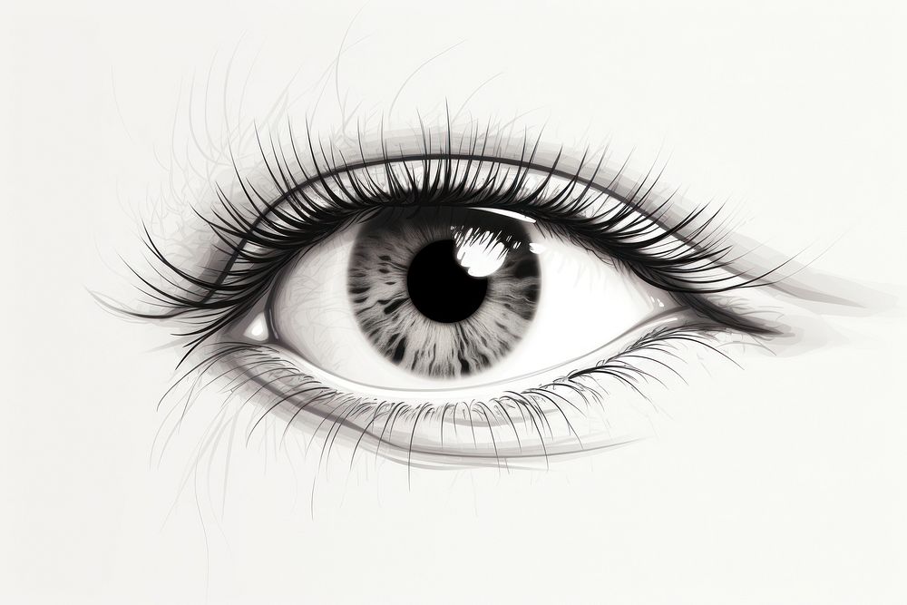 Drawing eyelash sketch white. AI generated Image by rawpixel.