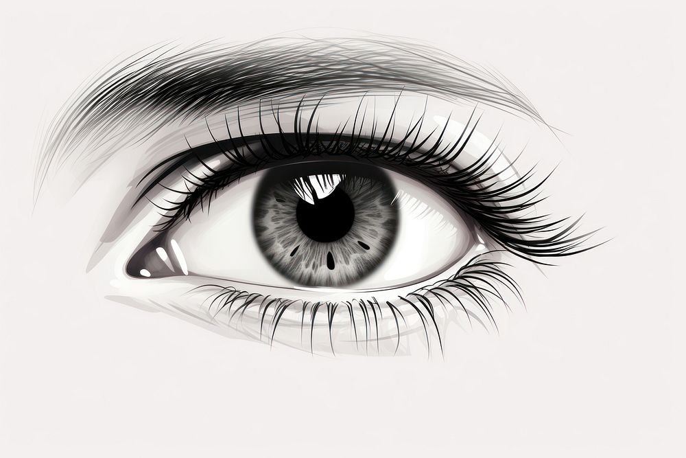 Drawing eyelash sketch illustrated. AI generated Image by rawpixel.