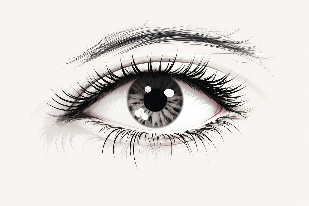 Drawing eyelash sketch illustrated. AI generated Image by rawpixel.