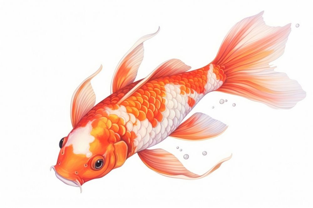 Koi fish goldfish cartoon animal. AI generated Image by rawpixel.