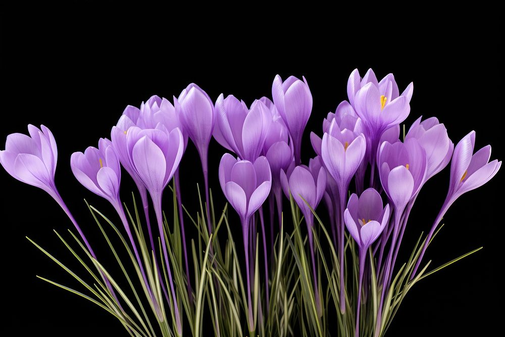 Purple crocus flowers purple blossom petal. AI generated Image by rawpixel.