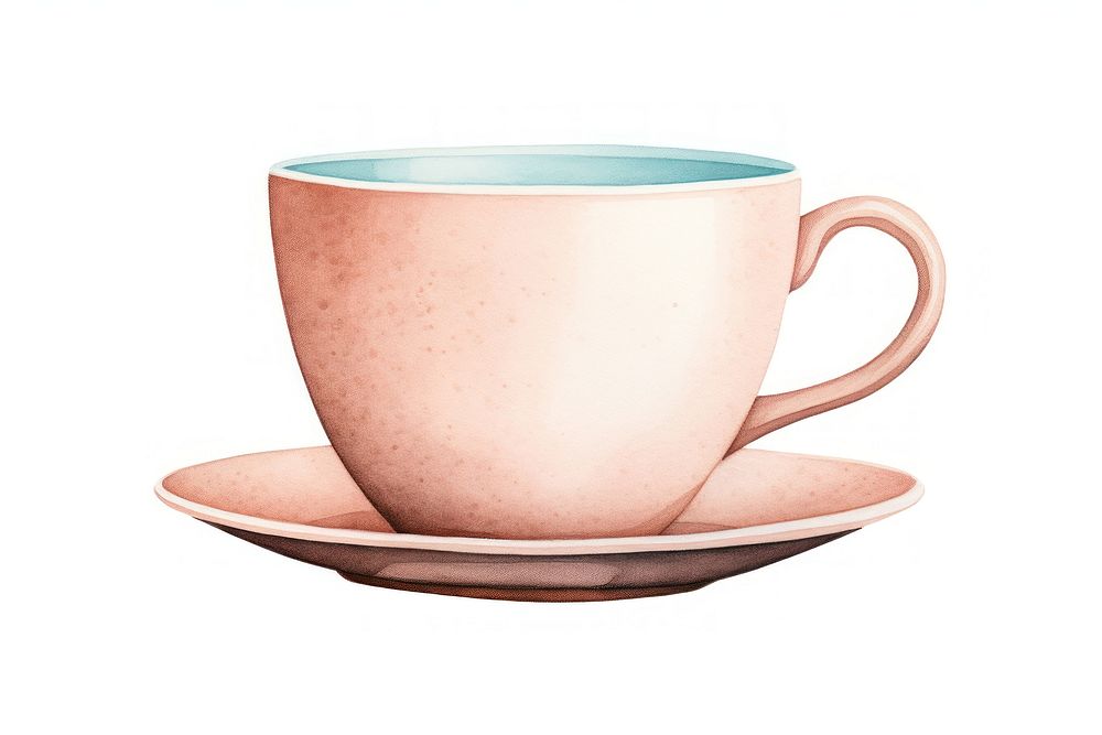 Vintage coffee cup saucer drink mug. AI generated Image by rawpixel.
