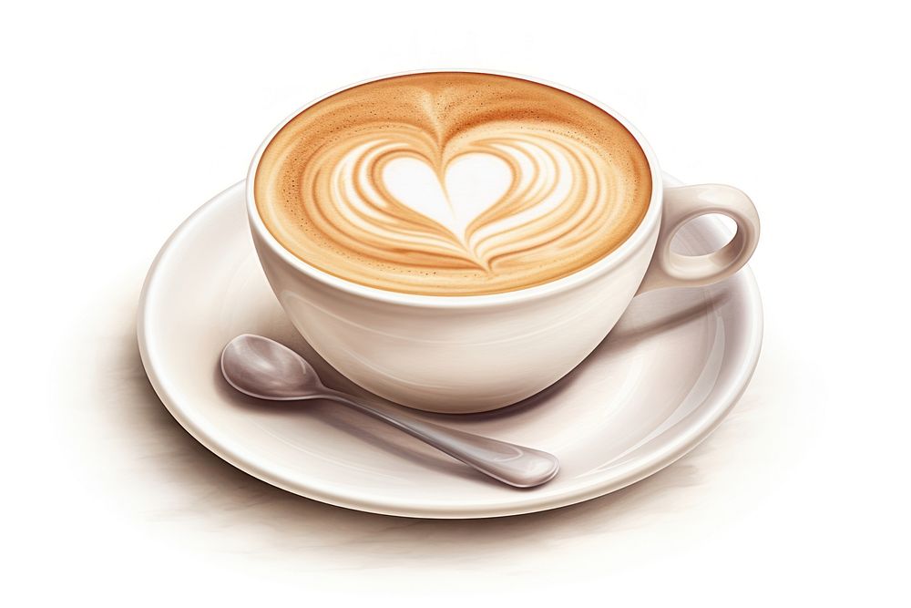 Lattee Art Heart coffee latte saucer. 